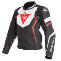 Dainese AVRO 4 sportovní kožená bunda černá/fluo-červená